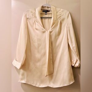 Banana Republic x Mad Men Cream Tie-Neck Blouse 00